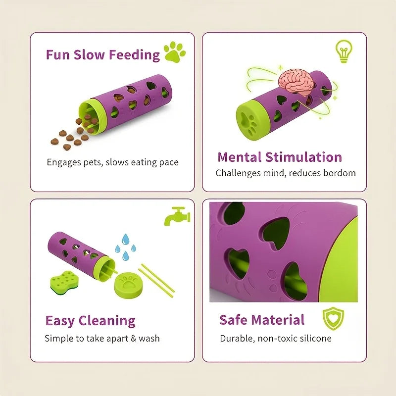 Detachable Pet Slow Feeder Treat Dispenser | Durable Bite-Resistant Chew Toy Roller, Mental & Physical Stimulation