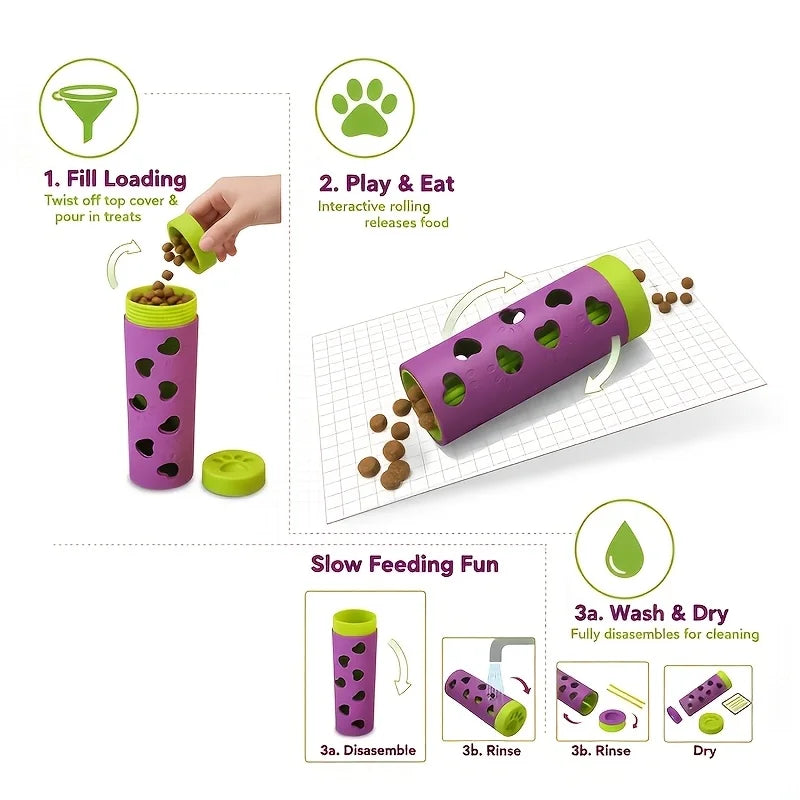 Detachable Pet Slow Feeder Treat Dispenser | Durable Bite-Resistant Chew Toy Roller, Mental & Physical Stimulation